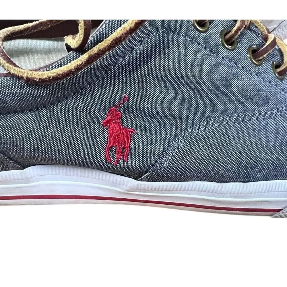 Polo Ralph Lauren Low Sneakers Tennis Boat Shoes Mens‎ Light Blue Size 11D